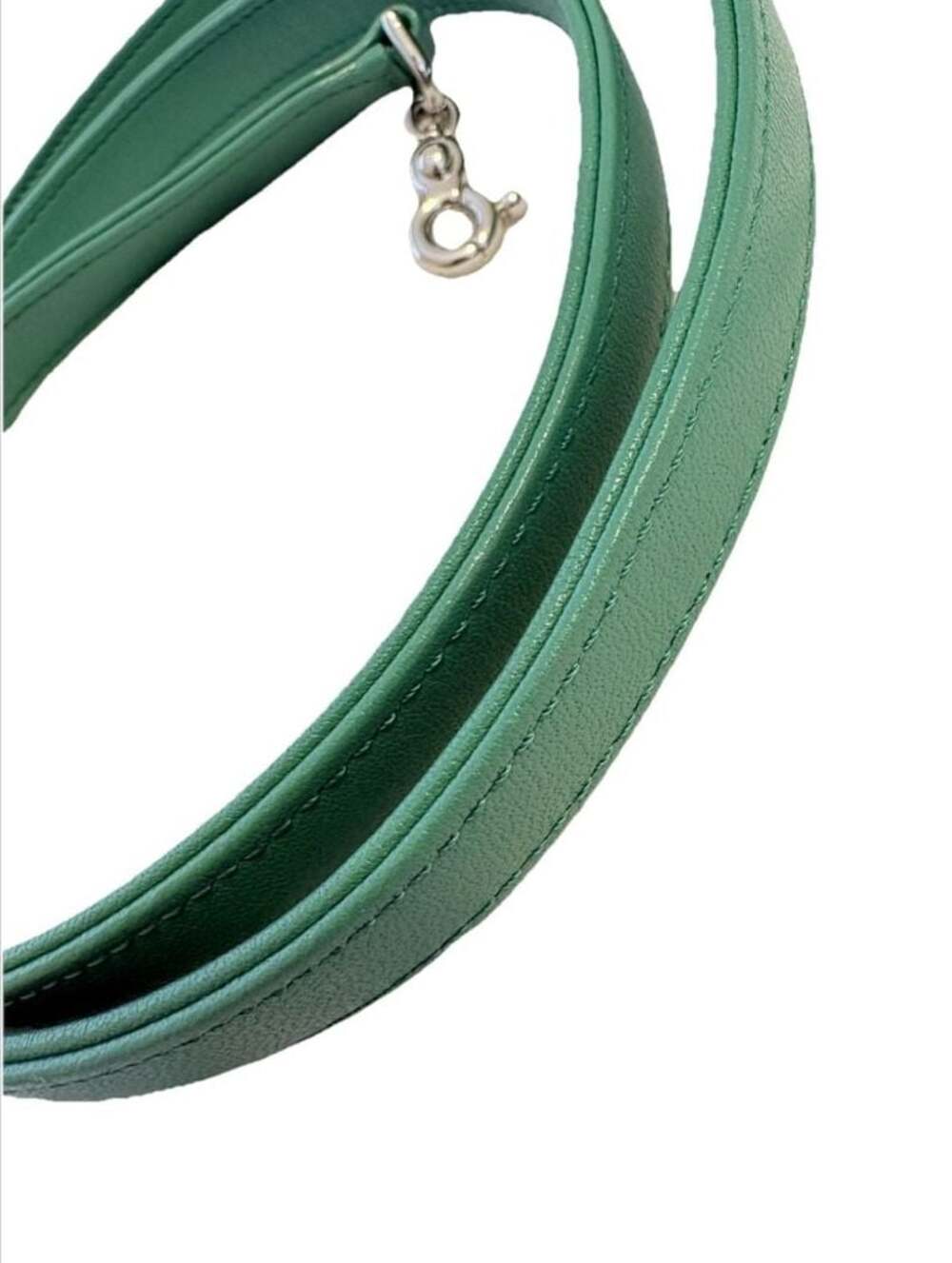 Chanel Green Leather Replacement Bag Strap with Silver Tone Hardware